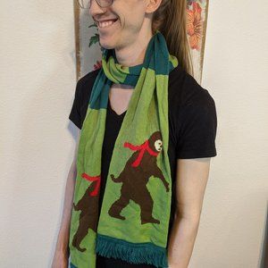 Green Striped Bigfoot scarf - funny!